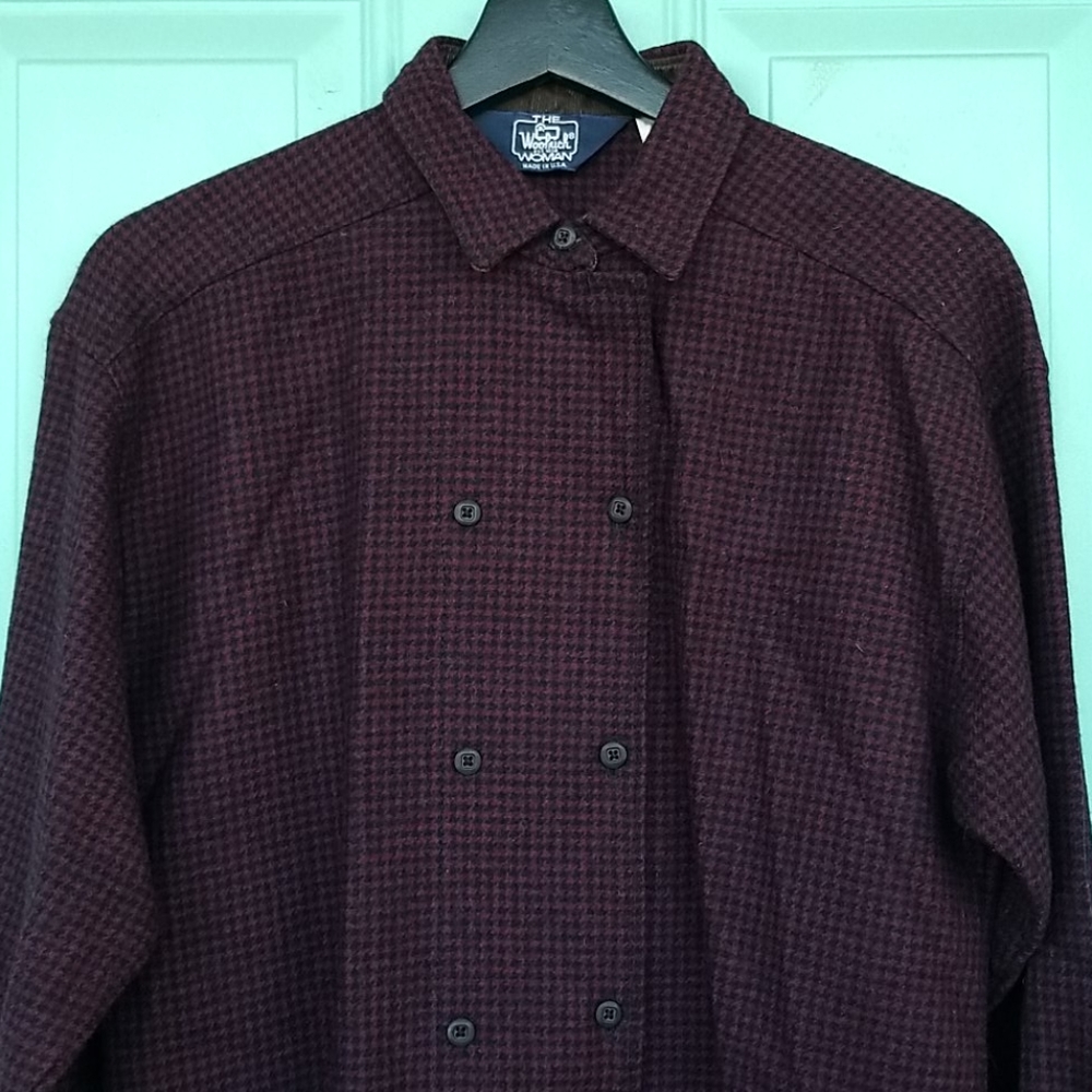 Woolrich woman wool check hi low shacket